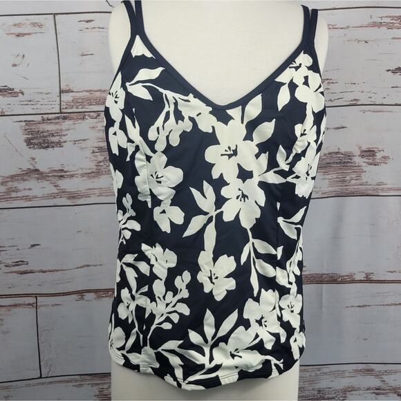 Miraclesuit Women's Woodland Garden Malibu Tankini Swim Top Size 14 - Picture 1 of 9